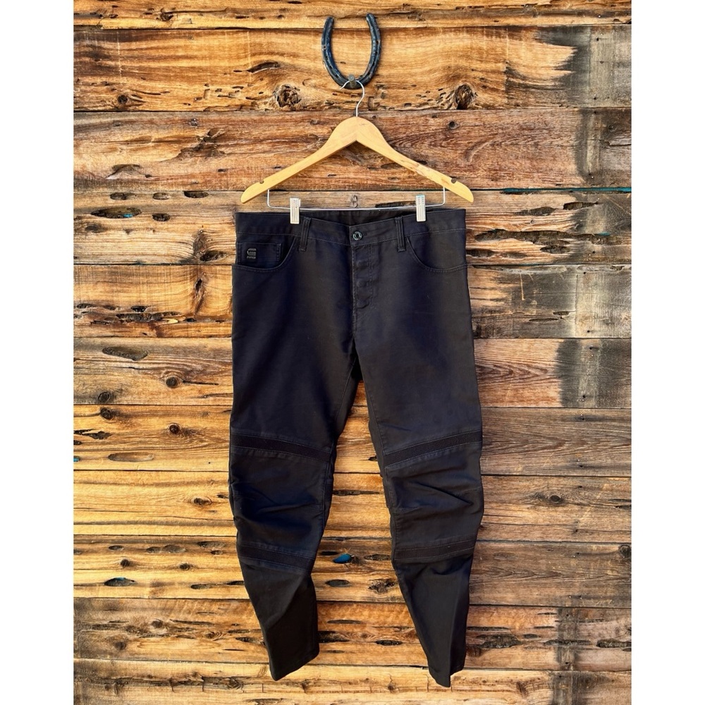 G-STAR | Men’s Stretch Motac 3D Slim Black Moto Jeans 36